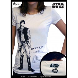 t-shirt star wars basic femme blanc han solo