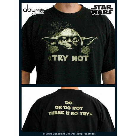 t-shirt star wars noir yoda