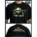 t-shirt star wars noir yoda