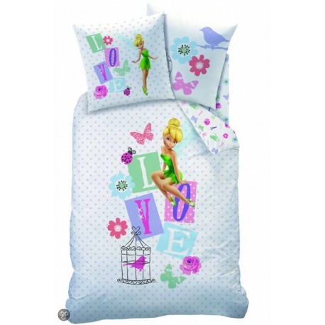 housse de couette disney fée clochette jardin des fées avec taie