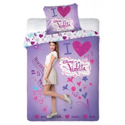 housse de couette + taie violetta i love