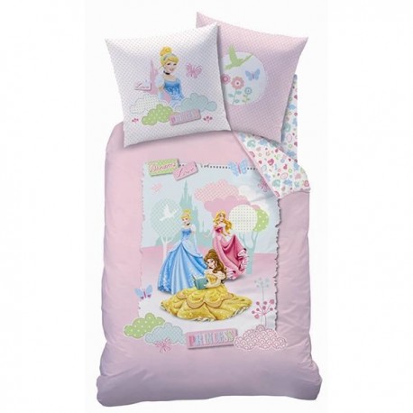 housse de couette + taie disney princesse dreaming love