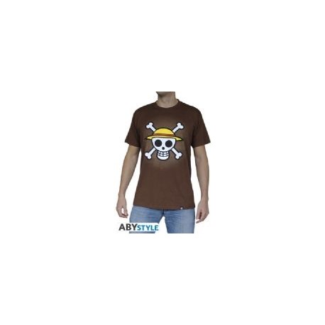 T-Shirt One Piece - Basic Homme Chocolat Skull With Map
