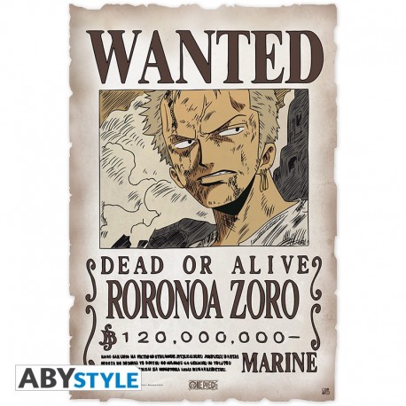 Parchemin ONE PIECE Avis de recherche Zoro