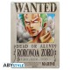 Plaque metal ONE PIECE Zoro Wanted