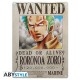 Plaque metal ONE PIECE Zoro Wanted