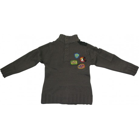 pull col montant disney mickey gris (2 à 6 ans)