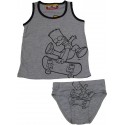 ensemble tshirt+slip simpsons bart gris (2-8 ans)