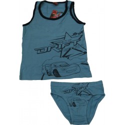 ensemble tshirt+slip cars bleu (2-8 ans)