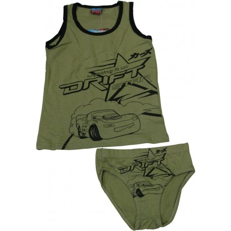 ensemble tshirt+slip cars kaki (2-8 ans)