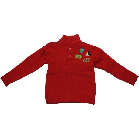 pull col montant disney mickey rouge (2 à 6 ans)