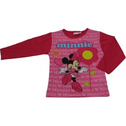 t-shirt minnie manche longue cintré fuchsia (2 à 6 ans)