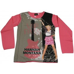 t-shirt hannah montana manche longue rose (8-16 ans)