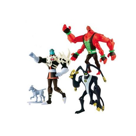 Figurines ben 10 : 3 figurines + 1 chien bandaï