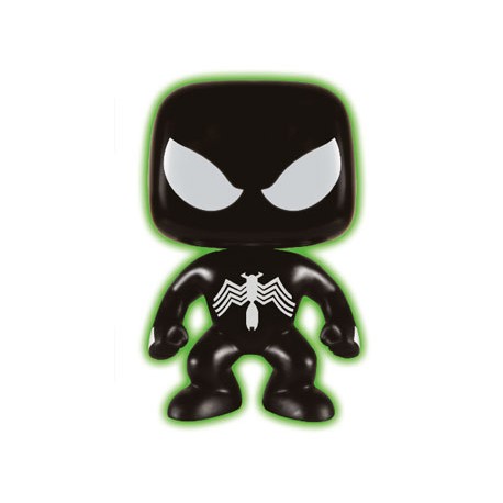 Marvel Comics POP! Vinyl Bobble Head Black Suit Spider-Man Glow In The Dark 9 cm