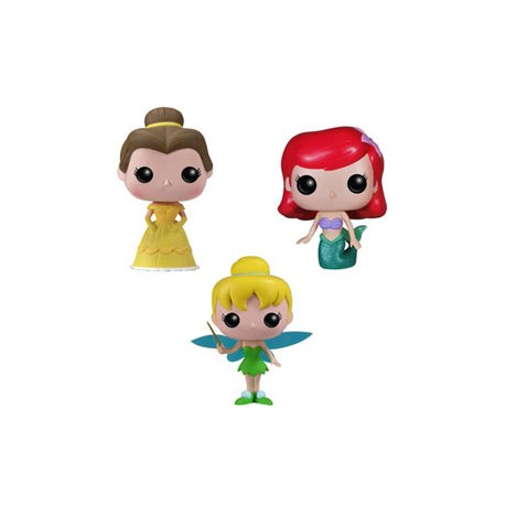 Disney pack 3 figurines Pocket POP! Vinyl Tin Tinkerbell, Belle, Ariel 4 cm