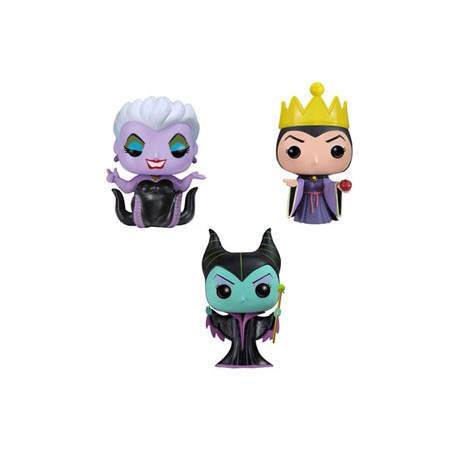 Disney pack 3 figurines Pocket POP! Vinyl Tin Maleficent, Ursula, Evil Queen 4 cm