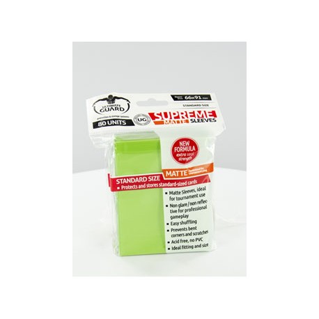 Ultimate Guard 80 pochettes Supreme Sleeves taille standard Vert Clair Mat