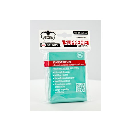 Ultimate Guard 80 pochettes Supreme Sleeves taille standard Turquoise