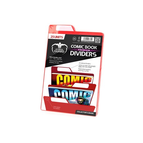 Ultimate Guard 25 intercalaires pour Comics Premium Comic Book Dividers Rouge