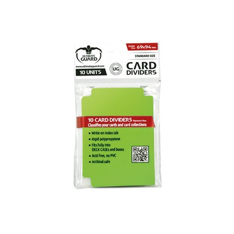 Ultimate Guard 10 intercalaires pour cartes Card Dividers taille standard Vert Clair