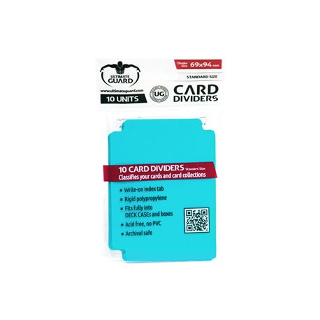 Ultimate Guard 10 intercalaires pour cartes Card Dividers taille standard Aigue-marine