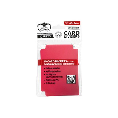 Ultimate Guard 10 intercalaires pour cartes Card Dividers taille standard Rouge