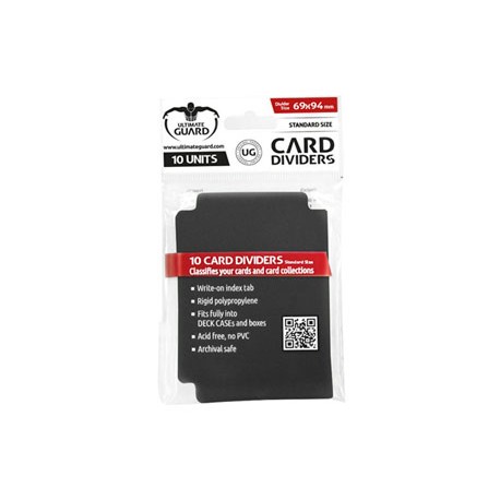 Ultimate Guard 10 intercalaires pour cartes Card Dividers taille standard Noir