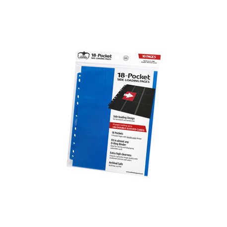 Ultimate Guard 18-Pocket Pages Side-Loading Bleu (10)