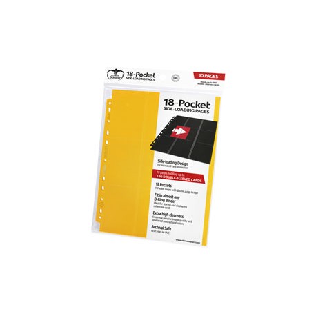 Ultimate Guard 18-Pocket Pages Side-Loading Jaune (10)