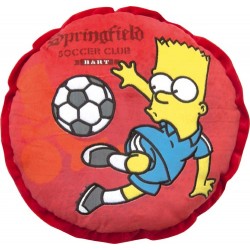 coussin simpsons rouge bart faisant du foot