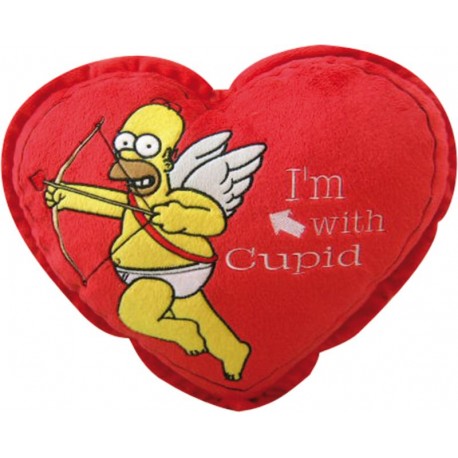 coussin simpsons saint valentin i'm with cupid