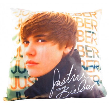 coussin justin bieber regard sensuel