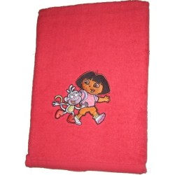 serviette éponge dora rouge