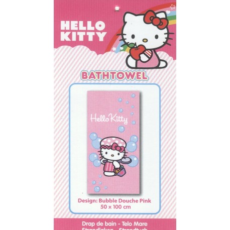 drap de bain hello kitty bubble douche pink