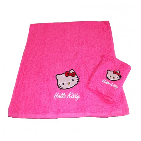 serviette hello kitty rose