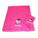 serviette hello kitty rose