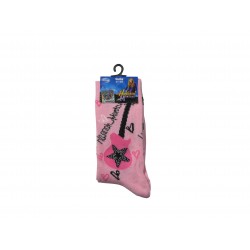 chaussettes hannah montana guitare rose